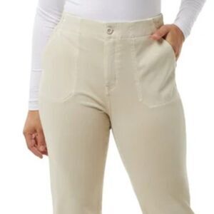 32 DEGREES Ladies Knit Twill Ankle Pants Sz XXL-20 Flat Front Tan Cream 2XL‎ NWT